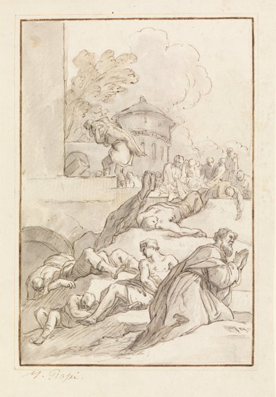 Study of a Saint During a Plague by Mariano Rossi